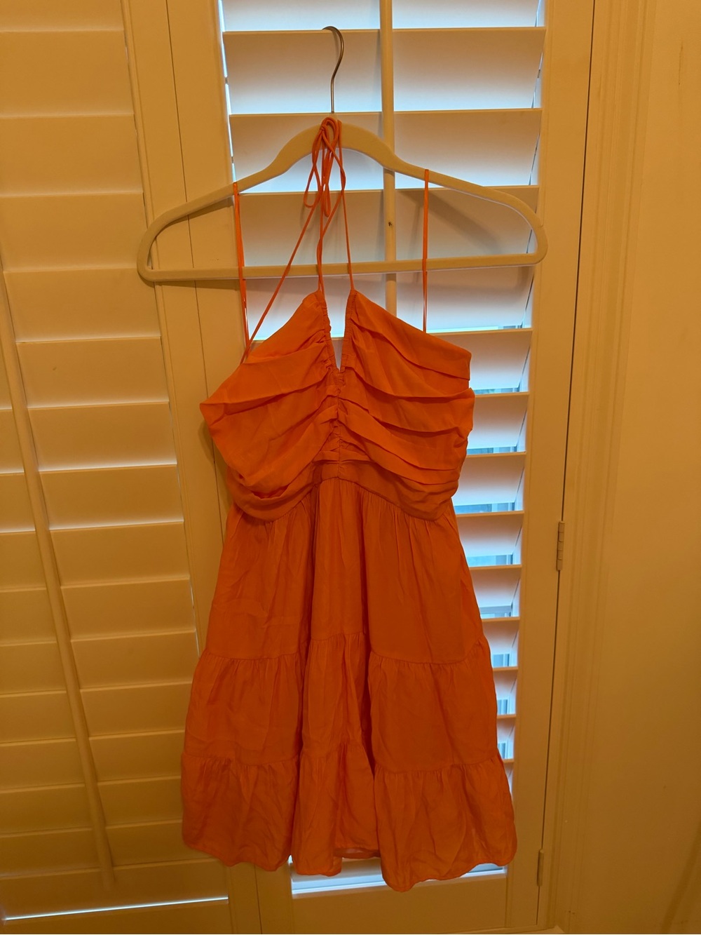 Strapless Orange Ruffle Sundress